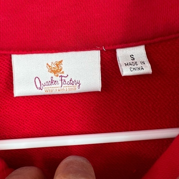 Quacker factory red bejeweled full zip long sleeve jacket size S - Picture 6 of 8